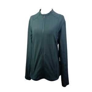 Kinesis Womens Full Zip Performance Jacket Size L Dark Green Athletic Activewear